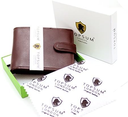 TOPSUM LONDON Men's Leather Paged Wallet-Multi Card I.D Notecase Wallet #4014