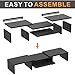 Adjustable Dual Monitor Stand Riser with Pull Out Storage Drawer 2 Tier Monitor Riser