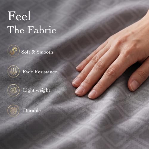 Image of Dream Living Embossed Double Bedsheet with 2 Pillow Covers | 120 GSM | 220x250 Cm | Grey