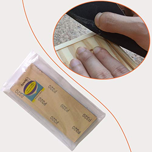 Aewio 48 Pcs Wet Dry Sandpaper 320 400 600 800 1000 1200 1500 2000 2500 3000 5000 7000 for Automotive Sanding Wood Furniture Finishing and Polishing (48 Pcs 9 x 3.6 inch 320-7000 Grit)