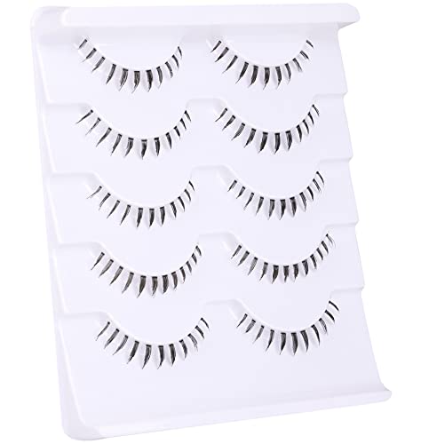 False Eyelashes Bottom Lashes Wispy Natural Mink Lashes Clear Band DIY Lashes Reusable Soft Handmade Lashes Pack
