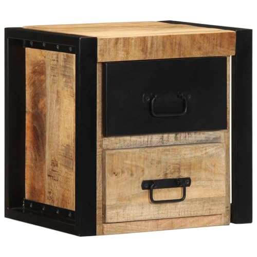 Table de chevet manguier brut massif design flottant rustique chic x2 - 6