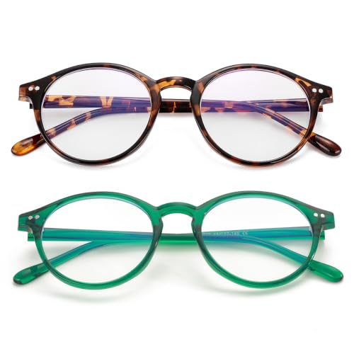Image of Blue Light Glasses for Men Women, Vintage Round Frame Eyeglasses | Blue Light Blocking Glasses, Lightweight TR90 Frame, Work Gaming Daily Screen Office Computer Use
