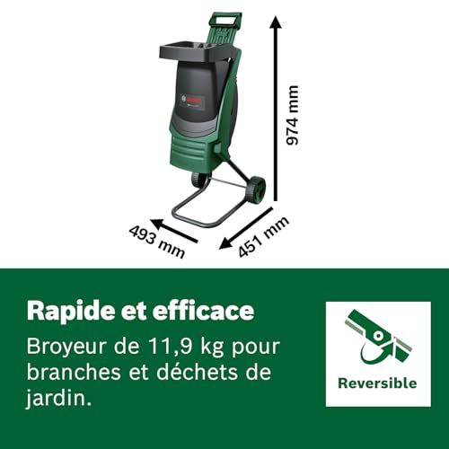 Bosch AXT Rapid 2000 Broyeur de végétaux (pour un broyage puissant des débris de jardin ; moteur puissant de 2000 W) – vue 5