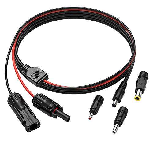Kohree DC 8mm Adapter Cable Connector to DC with DC 5.5 mm x 2.1 mm, DC 3.5 mm x 1.35 mm and DC 5.5 x 2.5 mm Adapter 16AWG 5FT Wire Kit for GZ Yeti Portable Power Station Solar Generator