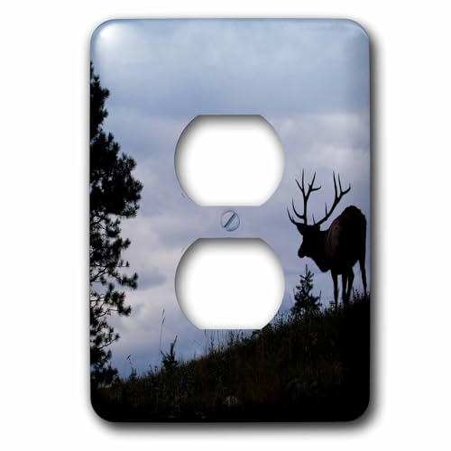Regalo original de tapas de enchufe con paisaje de alces multicolor en 3D 2