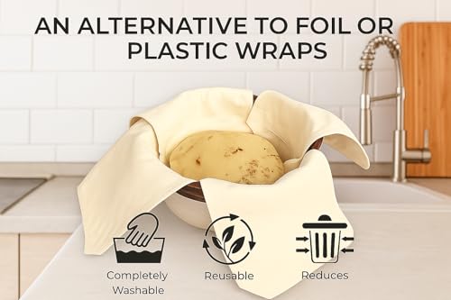 Image of (Set of 2 Cotton Double Layer Roti Cloth with Flaps | Muslin Chapati Cover for Hot Case | Reusable Roti Wrap for Casserole | 9x9 inch Centre + 4 Flaps | Natural Beige