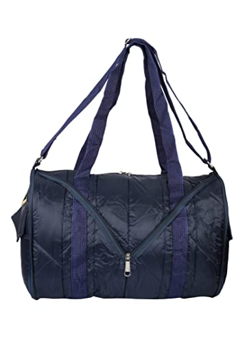 Image of New Folding 16 Inches PU Casual Travelling Bag 1 Main Compartments with Two Side Zippered Pockets for Men /Women (Blue)