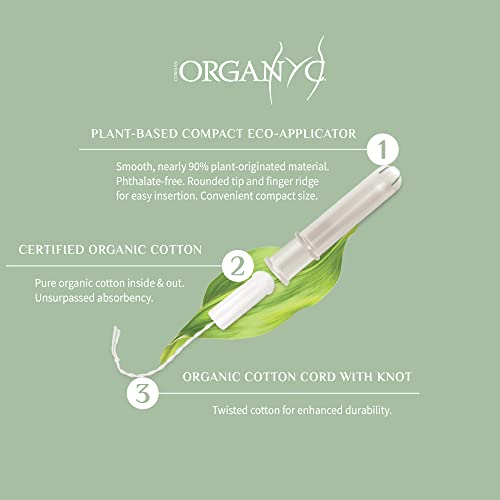 Organyc 100% Certified Organic Cotton Tampons, Bio-Based Eco-Applicator, 16 Count - Image 5