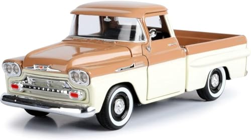 1958 Chevy Apache Fleetside Pickup Truck Brown and Beige 1/24