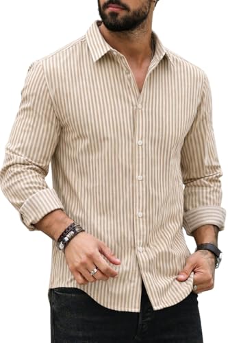 Image of Striped Casual Regular Fit Shirt for Men| Men Full Sleeve Shirt