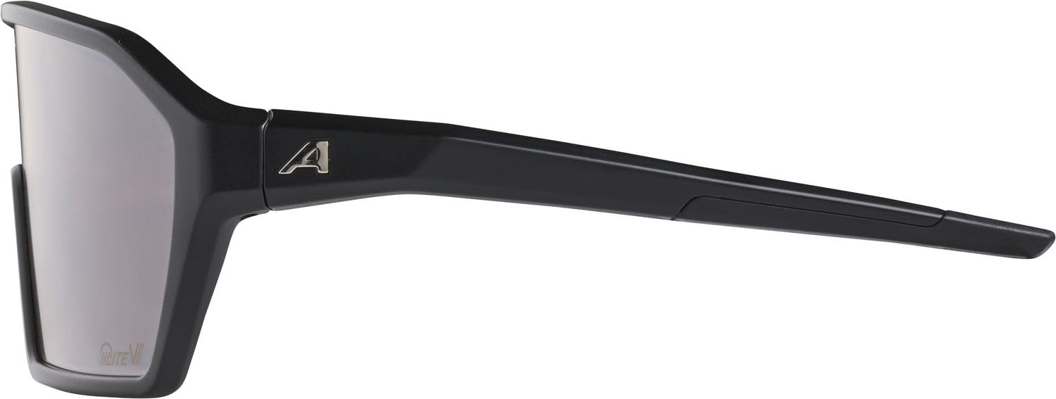 ALPINA RAM Q-LITE V, okulary sportowe dla dorosłych, czarne matowe, jeden rozmiar, 100% ochrona przed promieniowaniem UV-A, UVB i UV-C