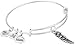 Alex and Ani Feather Pulsera charm de Mujer latón cristal redonda, plata rafaeliano - A17EB25RS