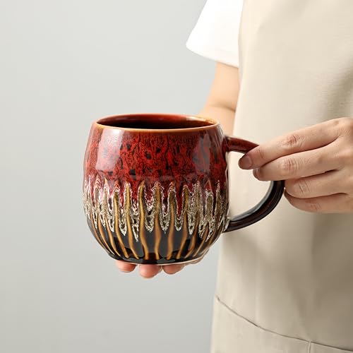 lpylxingyan Large Ceramic Coffee Mug - 20oz Big Tea Cup, Red