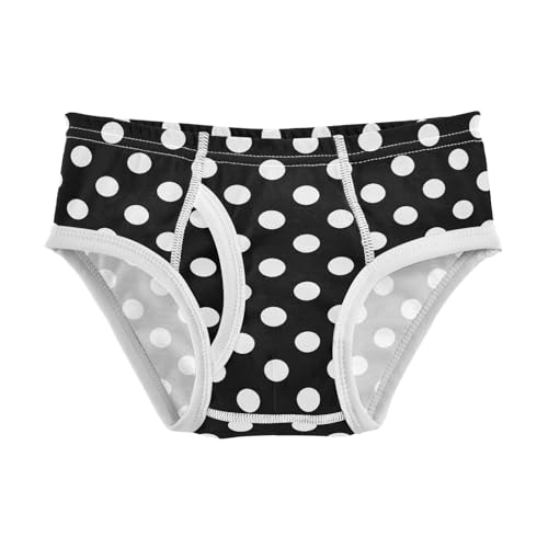 Polka Dot Black Gray Blue Little Boys Cotton Briefs Soft Breathable Comfortable Tag-Free Underwear