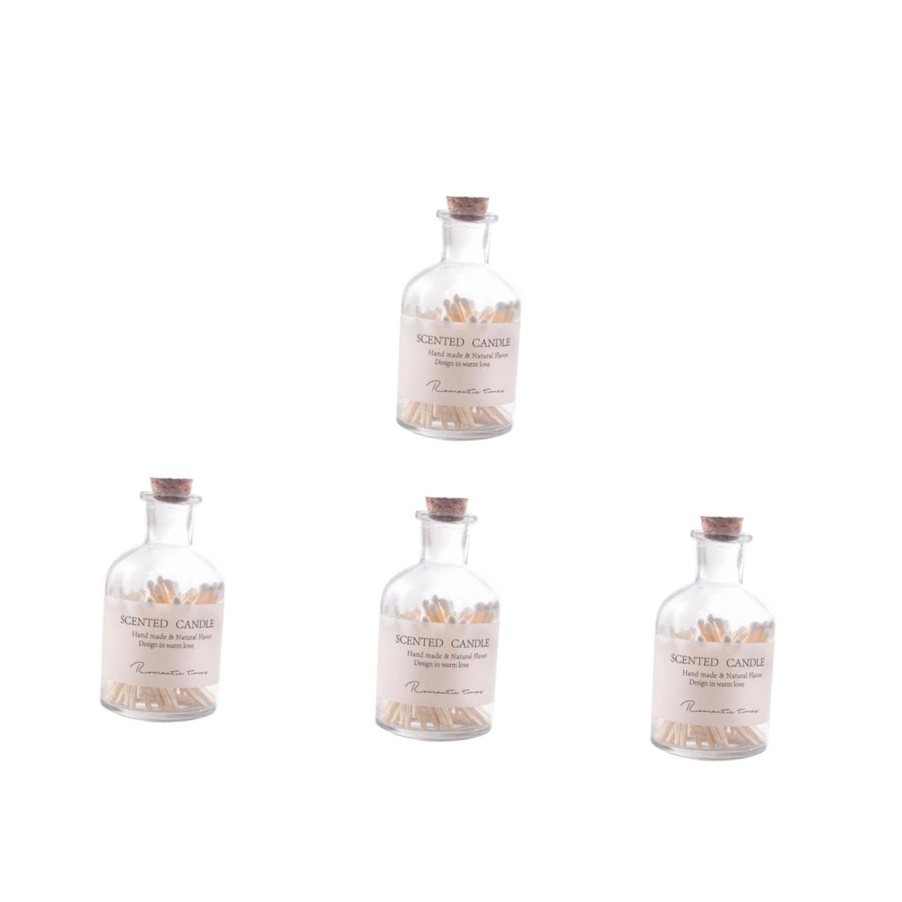 Amosfun 4 pezzi Fiammiferi Barattolo per Candele Aromatiche Decorativi per e Domestici