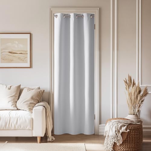 Image of NICETOWN 100% Blackout Door Curtains for Doorway Privacy, Pure White