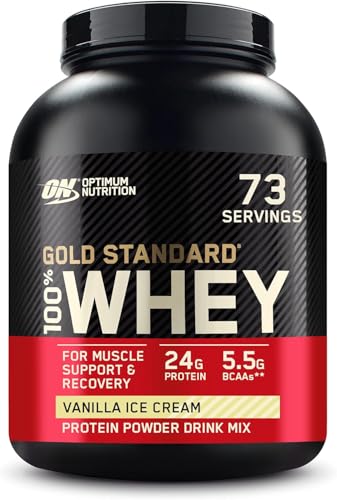 OPTIMUM NUTRITION Gold Standard 100% Whey Protein Powder From Whey Isolates, Vanilla Ice Cream 2270 gram
