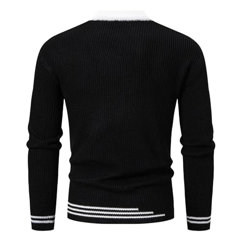 Long Sleeve Knit Sweater Men Long Sleeve Mock Neck Pullover Sweater Casual Winter Warm Basic Sweaters3