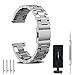 22mm Watch Band, amBand Quick Release Premium Solid Stainless Steel Metal Business Replacement Bracelet Strap for men's Watch, Silver