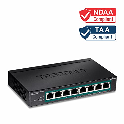 Trendnet 8-Port Gigabit Edgesmart Poe+ Switch, 8 X Gigabit Poe+ Ports, 64W Poe Power Budget, Managed Poe+ Switch, Wall Mountable, Desktop Ethernet Switch, Lifetime Protection, Black, Tpe-Tg82Es #TOP2