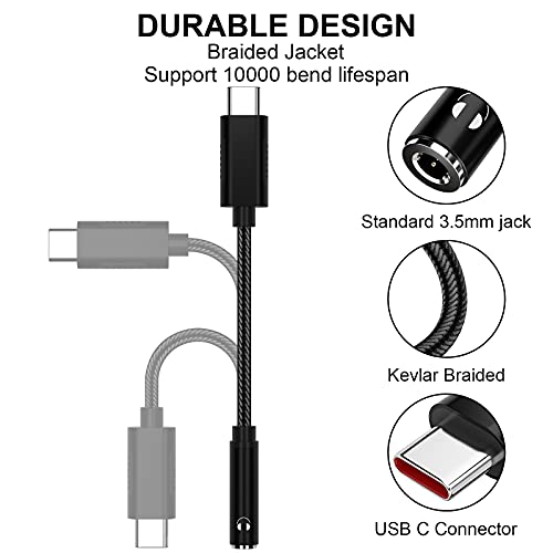 Titacute Usb Type C To 3.5Mm Audio Jack Headphone Adapter For Samsung S22 S21 S20 Fe Galaxy Z Flip 3 Fold Note 20 Stereo Dongle Usbc Aux Cable Cord For Ipad Mini Air Pro Oneplus 9 8T Google Pixel 6 5 #TOP4