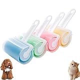 Gehanico 粘着クリーナー 粘着ローラー 水洗え ペットの毛取りローラー ほこり取り 衣類用 ローラークリーナー 繰り返し使える 毛玉取り 粘着式クリーナー ローラー 犬と猫の毛用リントローラー 掃除用品 収納ケース付き (4色セット)