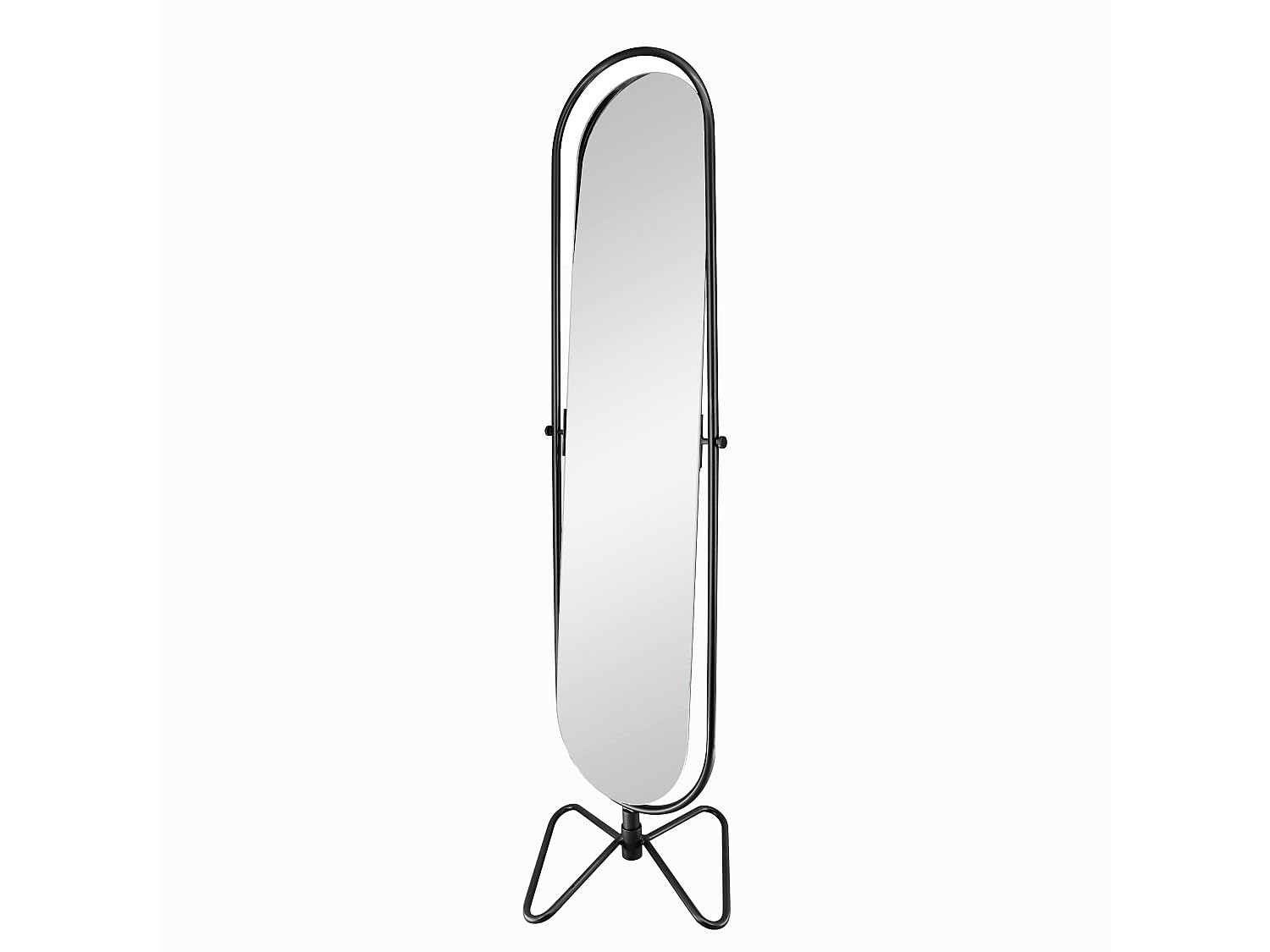 Vente-unique - Standspiegel mit Füßen Asatu Metall Schwarz 40 cmx40 cm