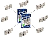 GERCAR Pro Schließzylinder MIX 8er gleichschließend nach Wunsch kombinierbar aus 8 Profilzylinder oder Knaufzylinder 60/70 / 80/90 mm inkl. 40 Schlüssel - One Key System frei konfigurieren