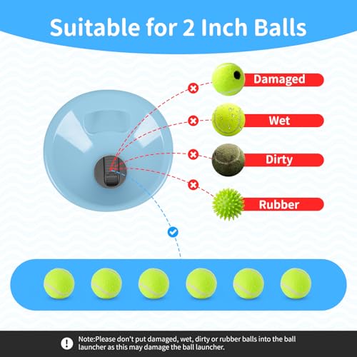 Orifesio Ballwurfmaschine für Hunde, Ballmaschine Hund mit 6 Tennisbälle, Interaktives Hundespielzeug Elektrisch für Kleine Hunde, Hund Tennis Ballmaschine für Innen und Außen