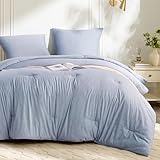 BEDSURE Bettdecke Ohne Bezug 135x200 - Bettdecke 135x200 mit Kissenbezug 80x80 cm - Kationische 2-teilig-Bettdecken-Set für Allergiker 4 Jahreszeiten Duvet，1x Bettdecken, 1x Kissenbezug, Marineblau