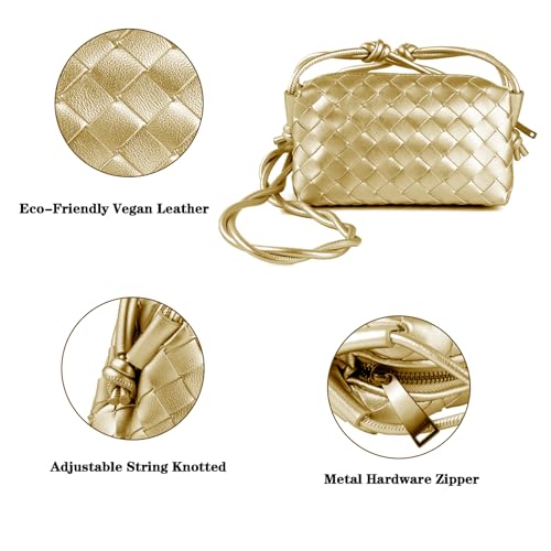 Image of ZEDIUH Woven Bag for Women Crossbody Shoulderbag, Small Vegan Leather Purse