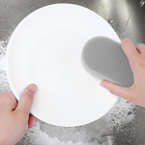 Image of Kitchen Scrub Sponges, Non-Scratch Cleaning Sponge, Sponge for Household, Reusable Dish Sponge for Dishes, Pots, Pans 3 Pack Silver