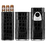[FACILE À TRANSPORTER] : Le porte-cigare portable en cuir est de taille idéale, ne prend pas beaucoup de place et est facile à transporter. Il est doté d'une petite poche permettant de ranger le coupe-cigare, et la présence des accessoires vous permet de profiter de vos cigares à tout moment (remarque : ce produit ne contient pas de cigares).