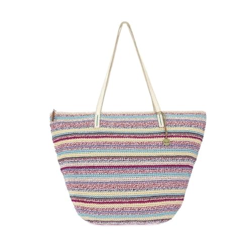 Image of The Sak Faye Tote Bag - Hand Crochet Women's Purse For Everyday & Travel - Handbag With Zipper Pocket & Shoulder Straps