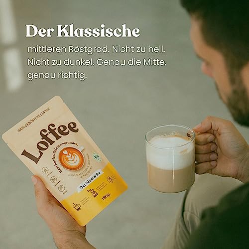BIO Lupinenkaffee | Loffee Klassische – Koffeinfreie Kaffee–Alternative aus Lupinen | Natürlich & Regional | 180g gemahlen