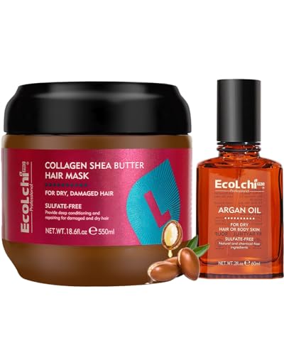 Zcvtbye Collagen Hair Mask and Argan Oil Deep Conditioning Hair Treatment Hair Care for Women