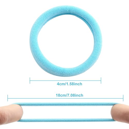 Image of 100 Pcs Thick Seamless Spring Hair Ties, Ponytail Holders Hair Accessories No Damage for Thick Hair Christmas Gift(Spring Colors) | Strong All-Day Hold Hair Bands for Thick Thin Hair, Seamless Stretch, Snag-Free No Pull, Hair Accessories for Everyday Use