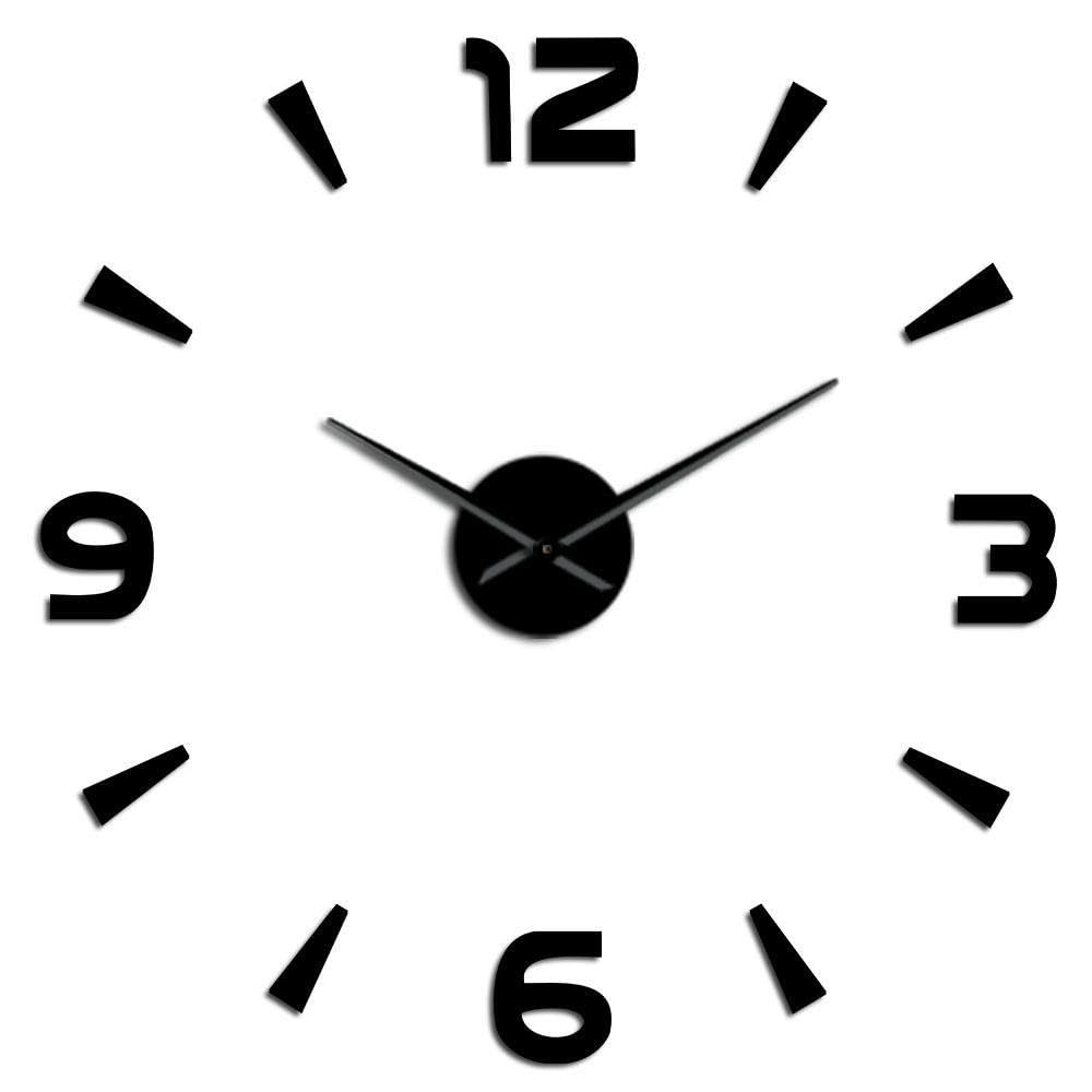 Horloge Murale sans Cadre 3D en Acrylique Miroir Doré Haut de Gamme
