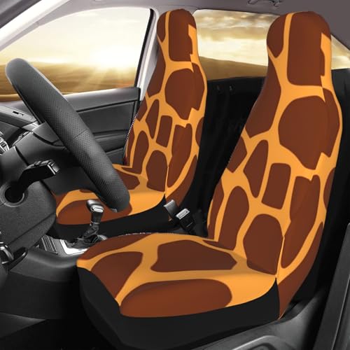 Housses de siège avant imperméables et antidérapantes motif girafe