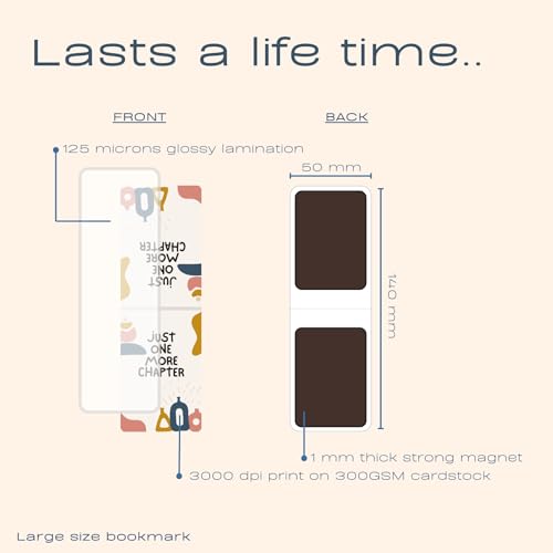 Image of Dia & Tia - 8 Elegant & Durable Themed Magnetic Bookmarks Set � Nature, Fantasy, Inspirational Quotes, and More | Perfect for Book Lovers, Students, and Gift Ideas (Boho A, Large - 5x15 cm)