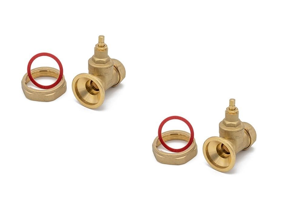 Pump Type GATE Valve 22MM x 1 1/2" - New B.S. Quality Brass x 2 (Pair)