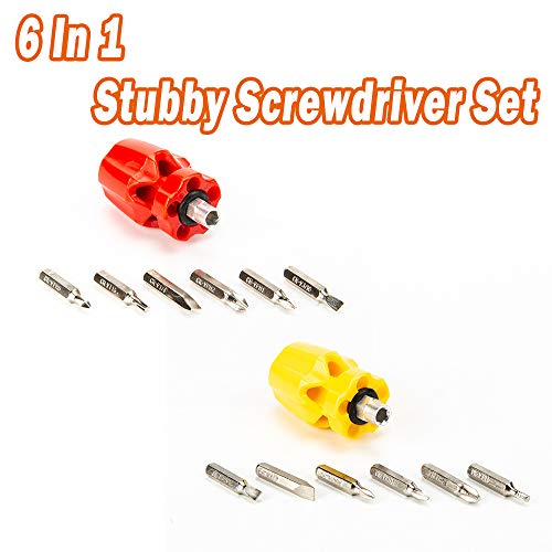 6 in 1 Mini Cacciavite Stubby Maniglia Alluminio