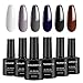 Produktbild WAKANIYA Gel Nail Polish Sets Gel Nagellack, Dark Series 6 Colors Nail Art Home Set Gel Polish Manicure Starter Kit, Soak Off UV LED Nail Gel Required, 0.27 OZ /8ML Each Bottle