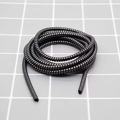 Image of Cable Protector Animal Proof Wire Repair, Cord Protector for Pets Headphone Saver Spiral Cable Wrap Strain Relief, Cord Sleeve for Phone Cable USB Date Cable, 60 inches, 2 pcs, Black