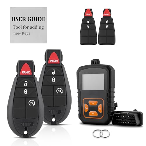 IYZ-C01C DIY Remote Key Fob Replacement Kit for 2008 2009 2010 2011 2012 Dodge Ram 1500 2500 3500 Grand Caravan Chrysler Town Country Jeep Grand Cherokee with Easy Simple Key OBD Tool
