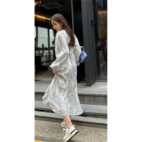 Image of Women's Elegant Floral Dress Coll. (All-Seasons) - Sleeveless /Short /Midi, V-Neck Ruffle, Fashion Casual Party Dresses