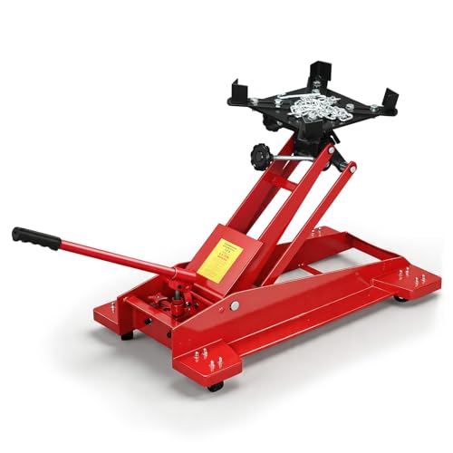 MOTOOS Adjustable Transmission Jack 1/2 Ton (1100 LBS) Capacity, 7.68'-24.8' Low Profile Transmission Lift...