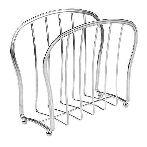 InterDesign York Lyra Newspaper and Magazine Rack for Bathroom, Office, Den - Chrome