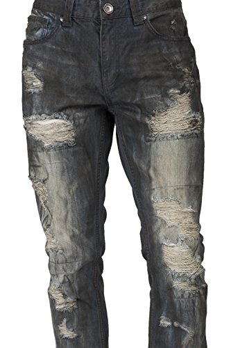 Level 7 Men's Slim Straight Mended Premium Denim Jeans4
